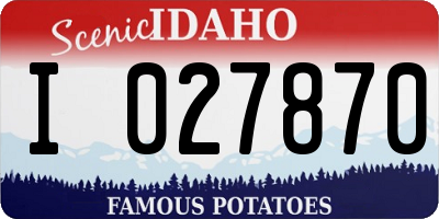 ID license plate I027870