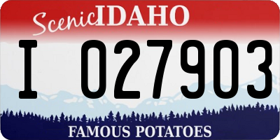 ID license plate I027903
