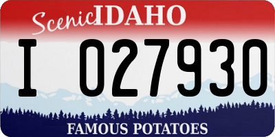 ID license plate I027930