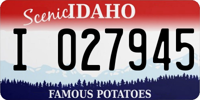 ID license plate I027945