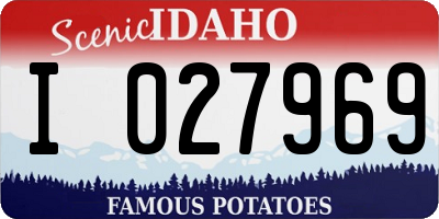ID license plate I027969