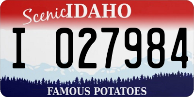 ID license plate I027984