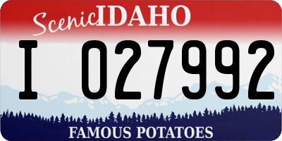 ID license plate I027992