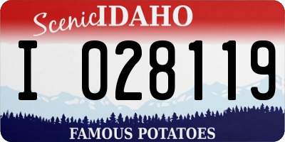 ID license plate I028119