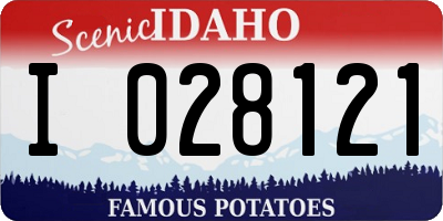 ID license plate I028121