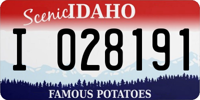ID license plate I028191