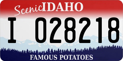 ID license plate I028218