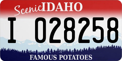 ID license plate I028258