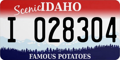 ID license plate I028304