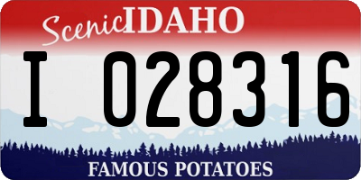 ID license plate I028316