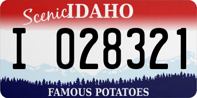 ID license plate I028321