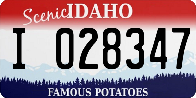 ID license plate I028347