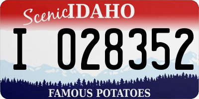 ID license plate I028352