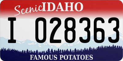 ID license plate I028363