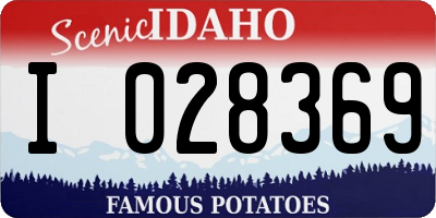 ID license plate I028369