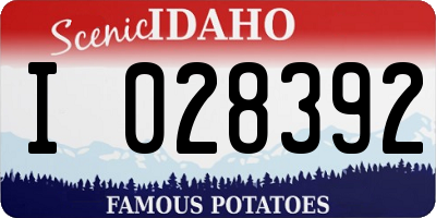ID license plate I028392