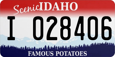 ID license plate I028406