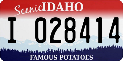 ID license plate I028414