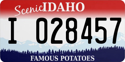 ID license plate I028457