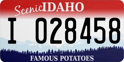 ID license plate I028458