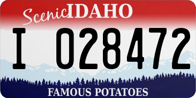 ID license plate I028472