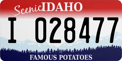 ID license plate I028477