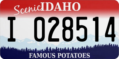 ID license plate I028514
