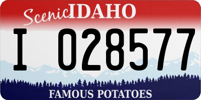 ID license plate I028577