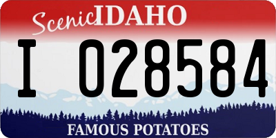 ID license plate I028584