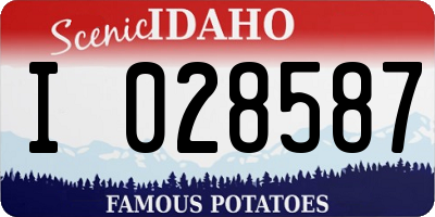 ID license plate I028587