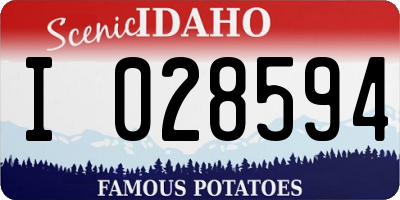 ID license plate I028594