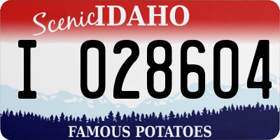 ID license plate I028604