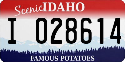 ID license plate I028614