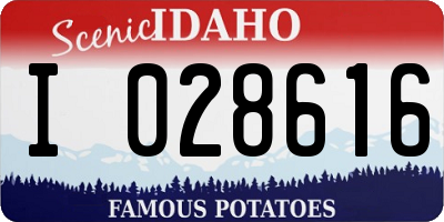 ID license plate I028616