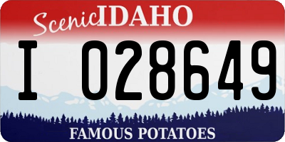 ID license plate I028649