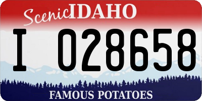 ID license plate I028658