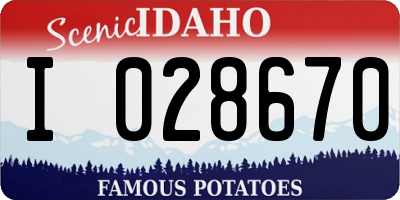 ID license plate I028670