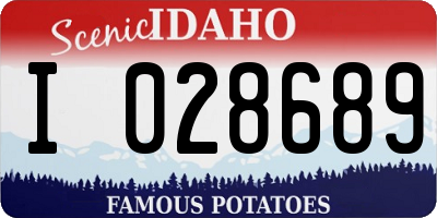 ID license plate I028689