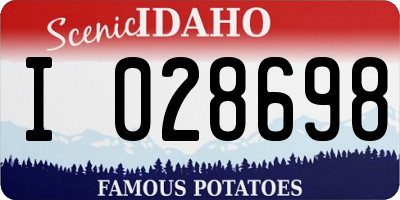 ID license plate I028698