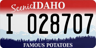 ID license plate I028707