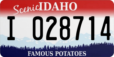 ID license plate I028714