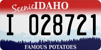 ID license plate I028721