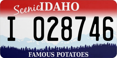 ID license plate I028746