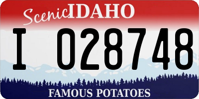 ID license plate I028748