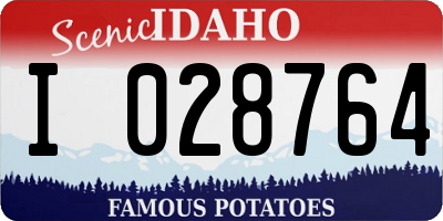 ID license plate I028764