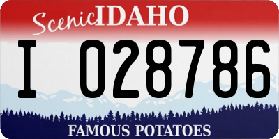 ID license plate I028786