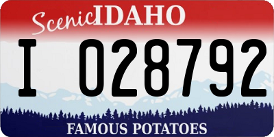ID license plate I028792