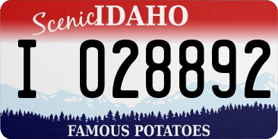 ID license plate I028892