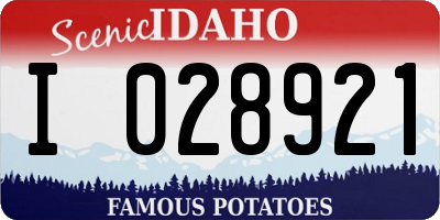 ID license plate I028921