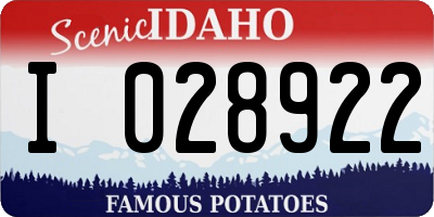 ID license plate I028922